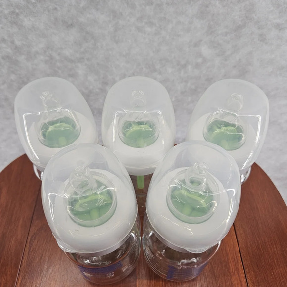 Dr Browns Natural Flow 5 Oz Wide-Neck GLASS Bottles 5 Pack #1 Nipples EUC - Picture 2 of 5